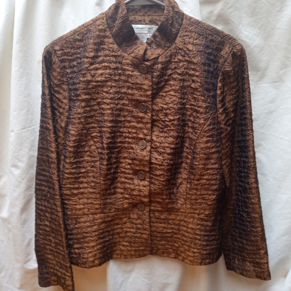 Coldwater Creek Textured Copper Jacket PM